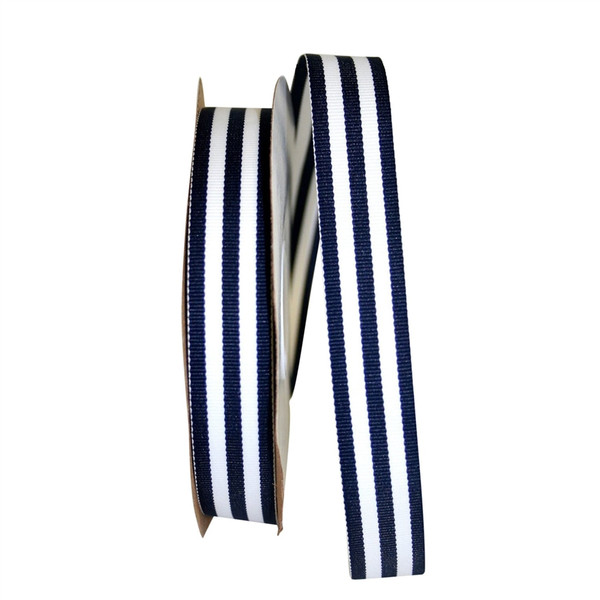 Stripes Navy Grosgrain