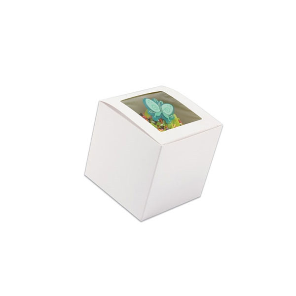 3" x 3" x 3" White Cupcake Boxes with Square Window