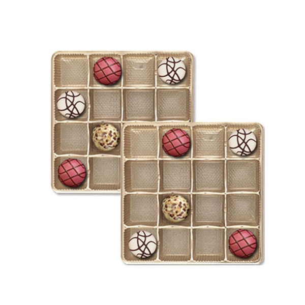 8 oz. 16 cavity Gold plastic tray insert