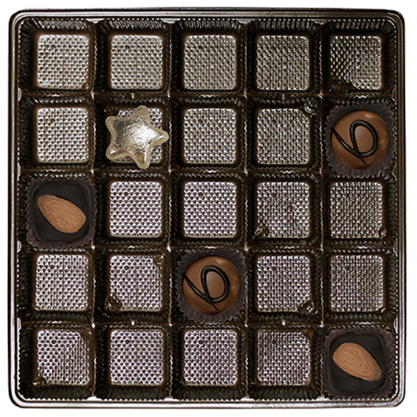 16 oz. Plastic Candy Trays - 25 Cavities Brown 50 Pcs. (bulk pricing options) 7-7/16" x 7-7/16" x 15/16"