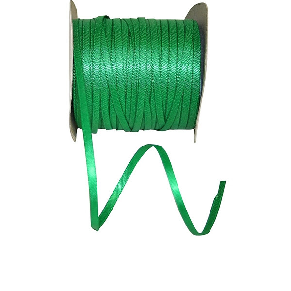 1/8" width Dainty Double Face Satin Ribbon - Emerald