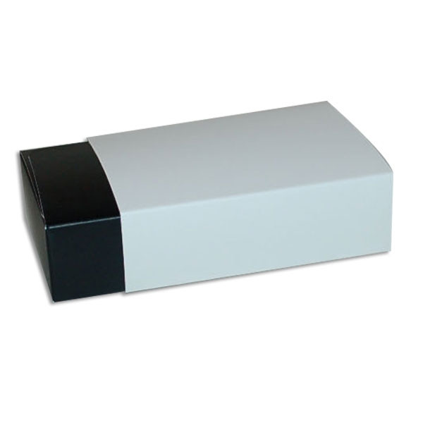 6 Truffle Candy Boxes in Black with White Sleeves