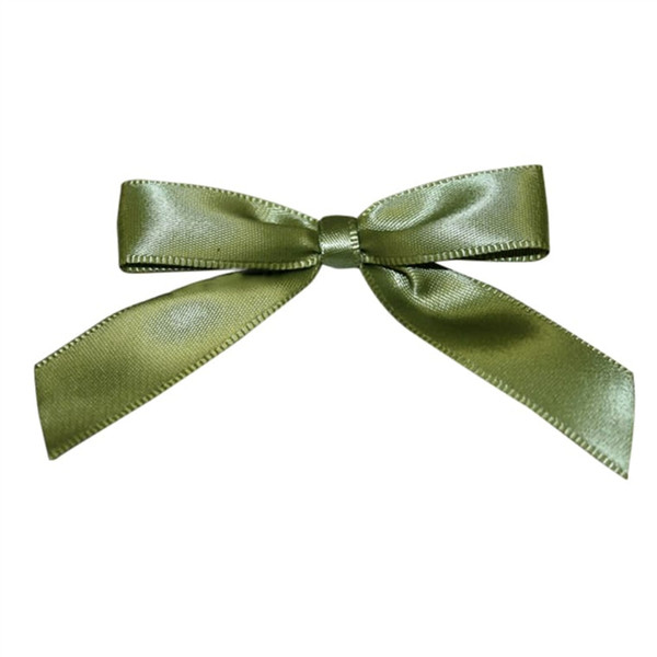 Pre-Tied Satin Twist Tie Bows - Moss