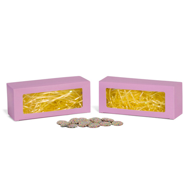 MADE IN USA - 100 Boxes - Lavender Bakery Boxes with Window - 8" x 3-1/4" x 2-1/2"