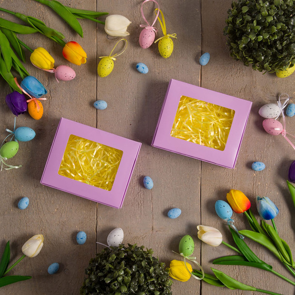 MADE IN USA - 100 Boxes - Lavender Bakery Boxes with Window - 6" x 5" x 1-1/2"