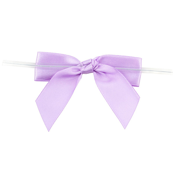 7/8" Ribbon - Pre-Tied Satin Twist Tie Bows - Orchid - 100 Bows