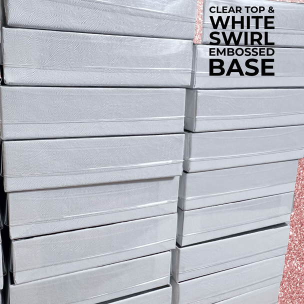 Made in & Ships from USA - 100 Boxes - Clear Top Jewelry Boxes - 3-1/2" x 3-1/2" x 7/8"