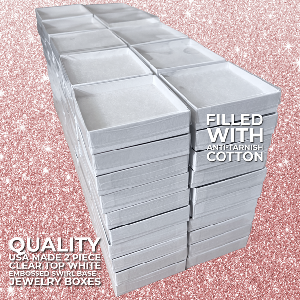 Made in & Ships from USA - 100 Boxes - Clear Top Jewelry Boxes - 3-1/2" x 3-1/2" x 7/8"