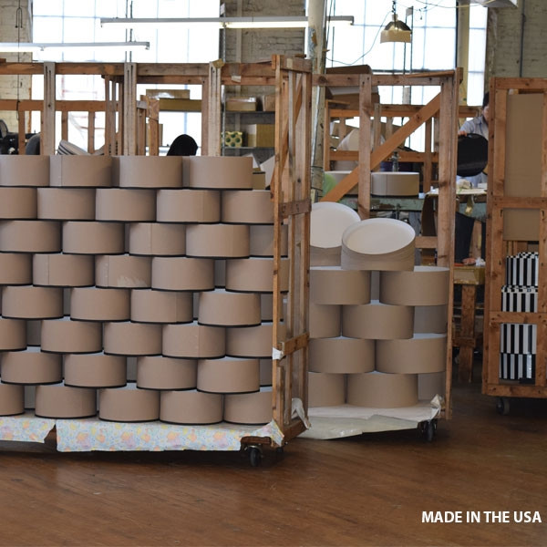 MADE IN USA - Rigid Hat Box Sets - Kraft with Black Trim