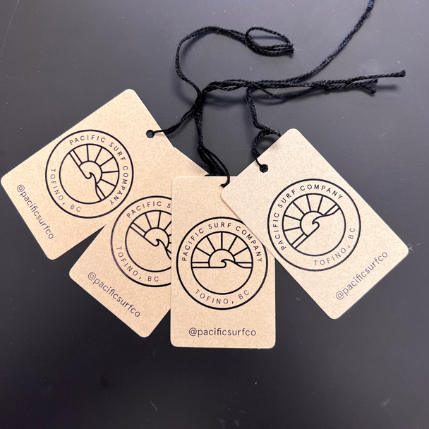 MADE IN USA - 1000 Tags - Custom Ink Printed Tags 1-2 Colors - With Strings - Small/Medium Shapes