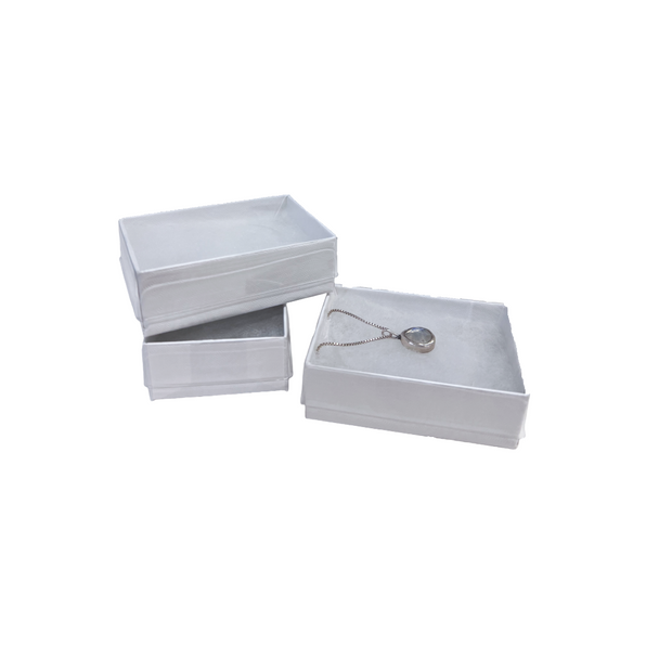 Clear Top with White Bases Jewelry Boxes 2-7/16" x 1-5/8" x 13/16"