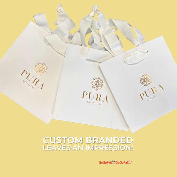 100 Bags - London Paper Shopping Bags - 6" x 3" x 6" Matte White