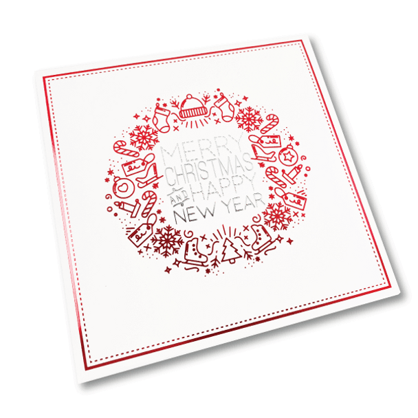 MADE IN USA - 50 Covers - 16 oz. Candy Box Covers - Foil Christmas - 7-3/4" x 7-3/4" x 1-1/8"