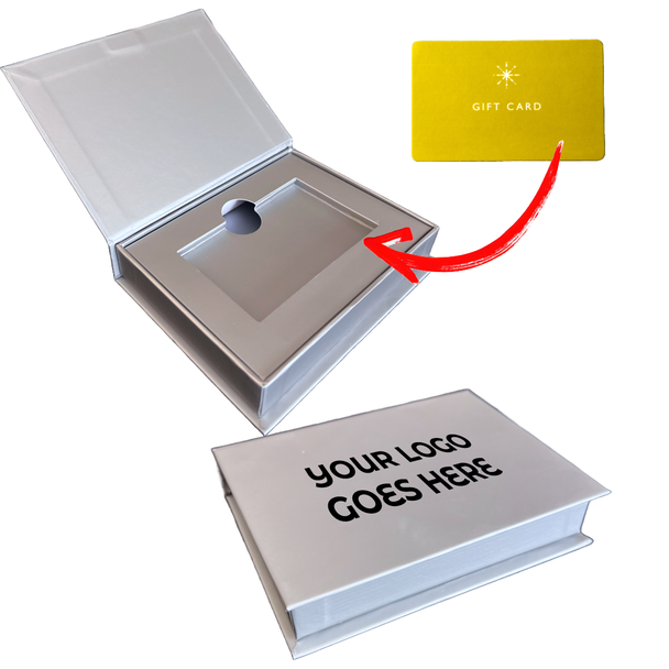 100 Boxes - Custom Branded Pewter Magnetic Gift Card Boxes