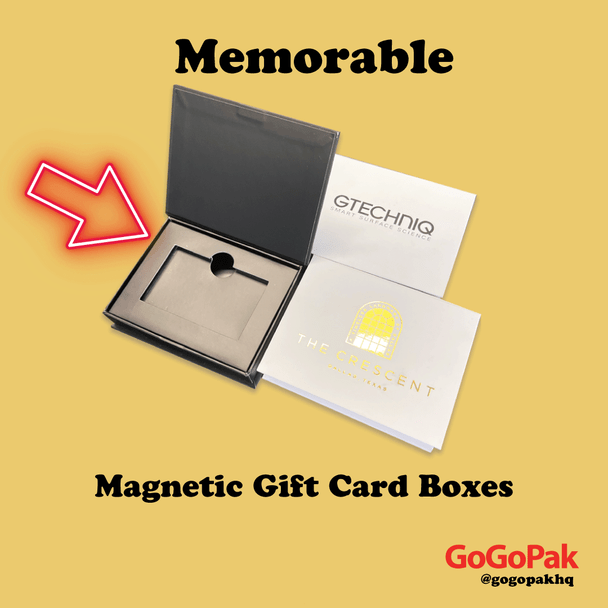 100 Boxes - Custom Branded  Black Magnetic Gift Card Boxes