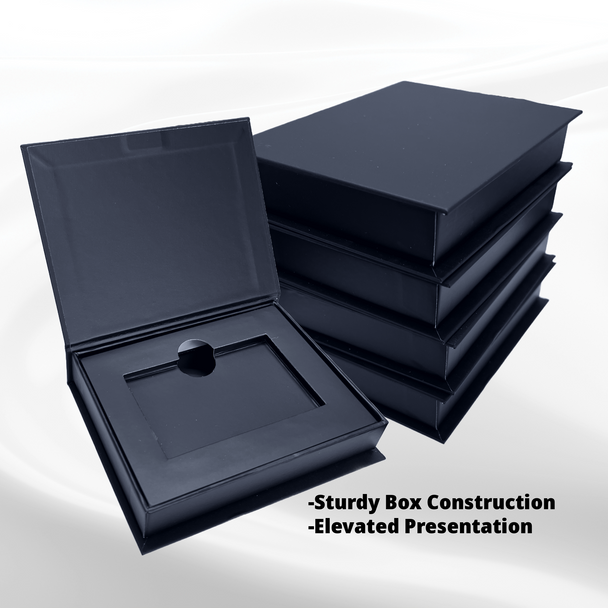 100 Boxes - Custom Branded  Black Magnetic Gift Card Boxes