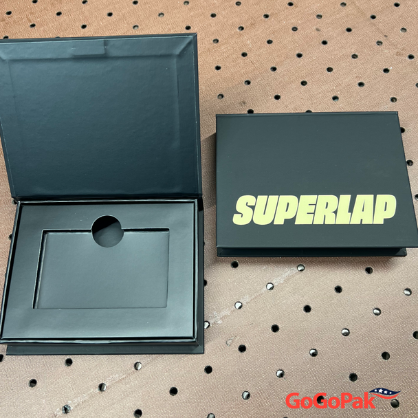 100 Boxes - Custom Branded  Black Magnetic Gift Card Boxes