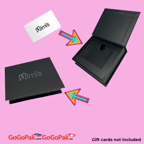 100 Boxes - Custom Branded  Black Magnetic Gift Card Boxes