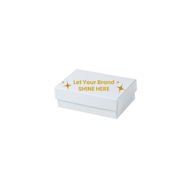 Made in & Ships from USA - 100 Boxes - Custom Printed White Gloss Jewelry Boxes - 3-1/16" x 2-1/8" x 1"
