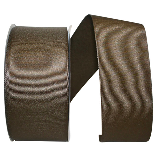2-1/4" Grosgrain Ribbon - Brown - 50 Yards/Roll - Ships from NY, USA
