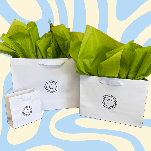 100 Bags - Custom Printed London Paper Shopping Bags 12-1/2" x 4-1/2" x 9" Matte Black