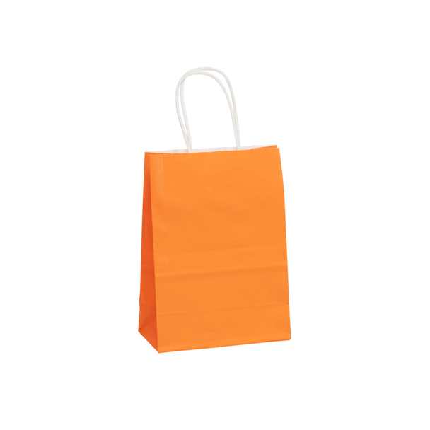 Bright Orange Paper Bags - 5" x 3" x 8" - 250 Bags