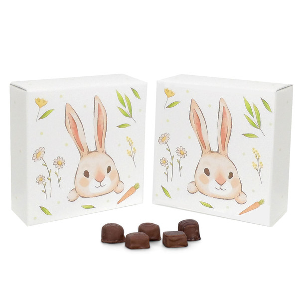 MADE IN USA -  50 Boxes - 8 oz. Candy Box Covers - Bunny - 5-3/4" x 5-3/4" x 1-1/8"