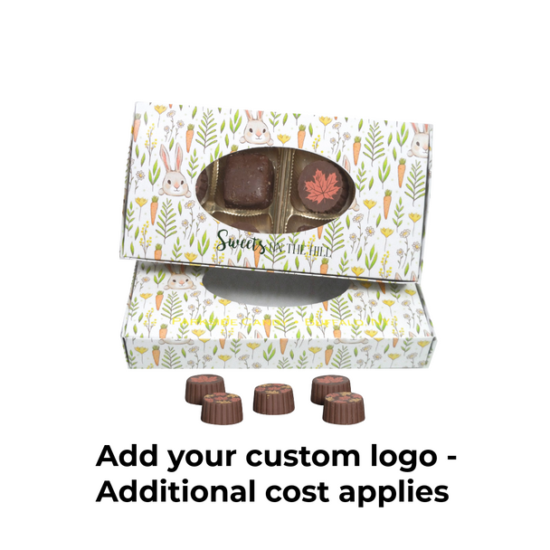 MADE IN USA - 50 Boxes - 1/2 lb. Bunny & Carrots Candy Boxes - Oval Window