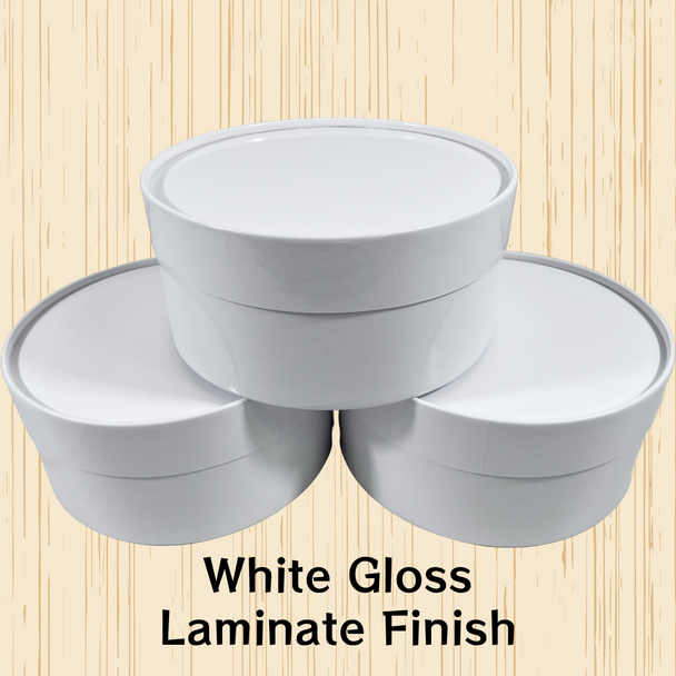 4 Boxes - Round Flower Gift Boxes - 9" Diameter White