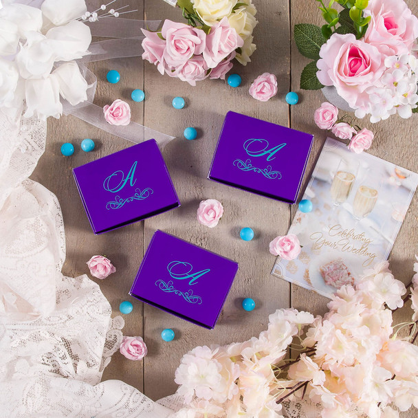 Made in & Ships from USA - 50 Boxes 1/4 lb. Purple Candy Boxes 4-9/16" x 3-9/16" x 1-1/4"