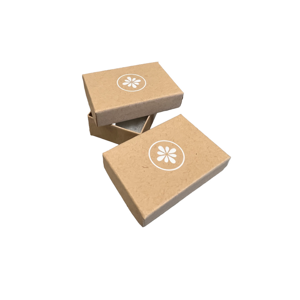 Made in & Ships from USA - 100 Boxes - Custom Printed Natural Kraft Jewelry Boxes - 2-7/16" x 1-5/8" x 13/16"