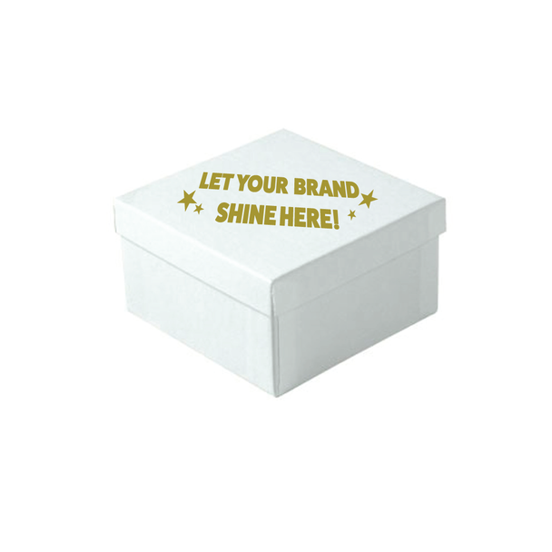 Made in & Ships from USA - 100 Boxes - Custom Printed White Swirl Embossed Jewelry Boxes - 3-1/2" x 3-1/2" x 1-7/8"