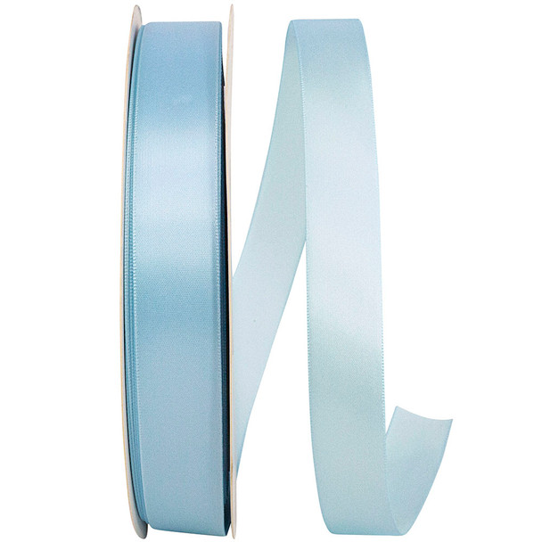 100 Yards - 7/8" Light Blue - Single Face Satin Ribbon - Ships from NY, USA