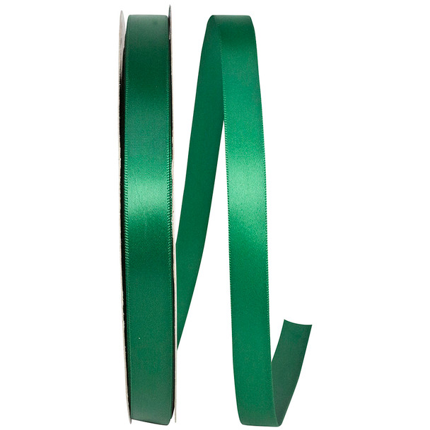 100 Yards - 5/8" - Forest Green Single Face Satin Ribbon - Ships from NY, USA