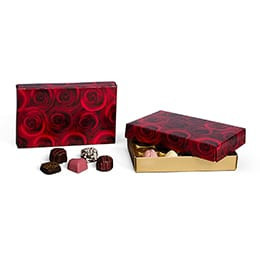 Clearance - 50 Covers - 1/2 lb. Candy Box Covers - Dark Roses - 7-1/8" x 4-1/2" x 1-1/8"