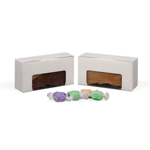 CLEARANCE -  MADE IN USA - 50 Boxes - 1 lb. Candy & Fudge Boxes - Solid White with Window