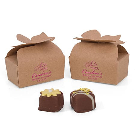 CLEARANCE - MADE IN USA - 50 Boxes - Small Kraft Favor Bow Boxes