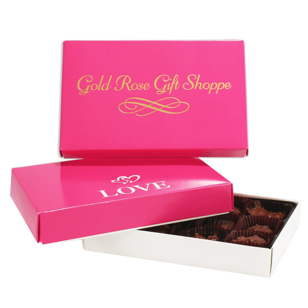 CLEARANCE - MADE IN USA - 50 Covers - 1/2 lb. Candy Box Covers - Raspberry - 7-1/8" x 4-1/2" x 1-1/8"