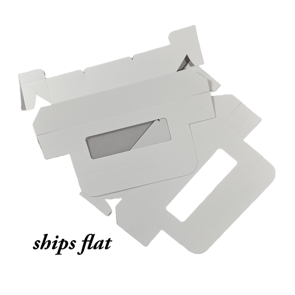 CLEARANCE  50 Boxes - White Boxes with Windows - for small macarons, cookies or mints