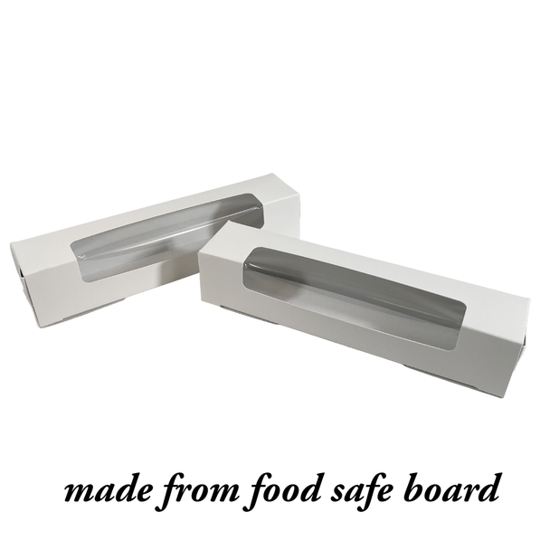 CLEARANCE  50 Boxes - White Boxes with Windows - for small macarons, cookies or mints