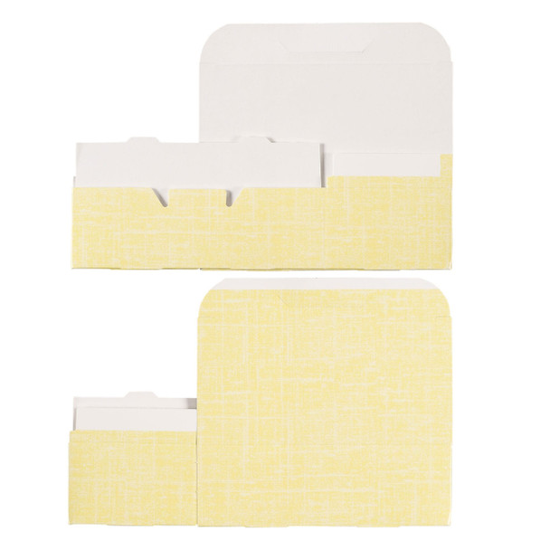 CLEARANCE - MADE IN USA - 50 Boxes 1/2 lb. Candy & Fudge Boxes - Yellow Linen 5-1/2" x 2-3/4" x 1-3/4"