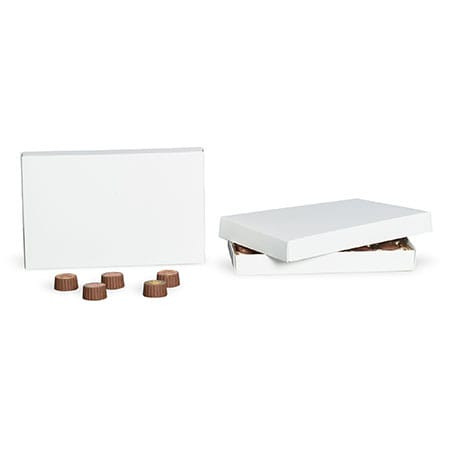CLEARANCE - MADE IN USA - 50 Covers - 1 lb. Candy-Chocolate Box Covers - White