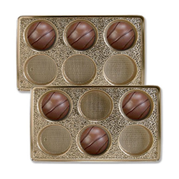 1 lb. Plastic Tray 6 cavities-chocolate strawberry