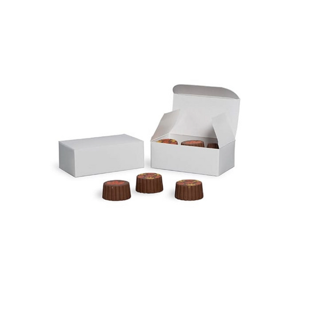MADE IN USA - 50 Boxes - Mini Favor Boxes - 2 Truffle - White