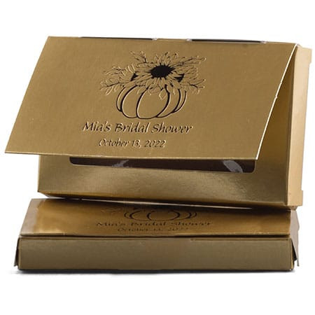 CLEARANCE-MADE IN USA - 50 Boxes - Gold Business Card Boxes with Windows-Book Style Flap