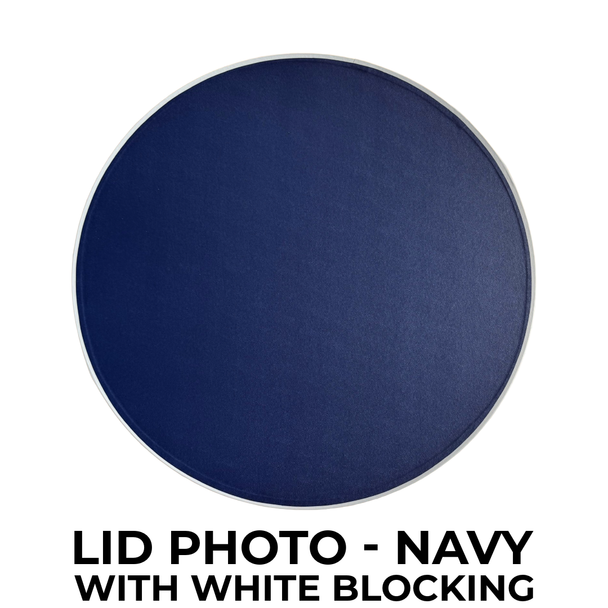 MADE IN USA - XL Rigid Hat Box Set of 3 Boxes - Navy Blue with White Trim - XL Nest: 20", 22" & 24" diameters