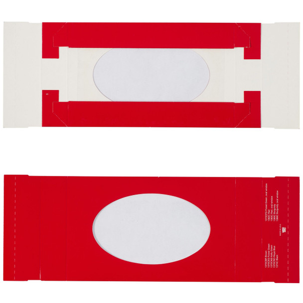 CLEARANCE - MADE IN USA - 50 Covers - 1/2 lb. Candy Box Covers - Window Red - 7-1/8" x 4-1/2" x 1-1/8"