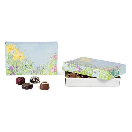 CLEARANCE - MADE IN USA - 50 Covers - 1/2 lb. Candy Box Covers - Spring Garden - 7-1/8" x 4-1/2" x 1-1/8"