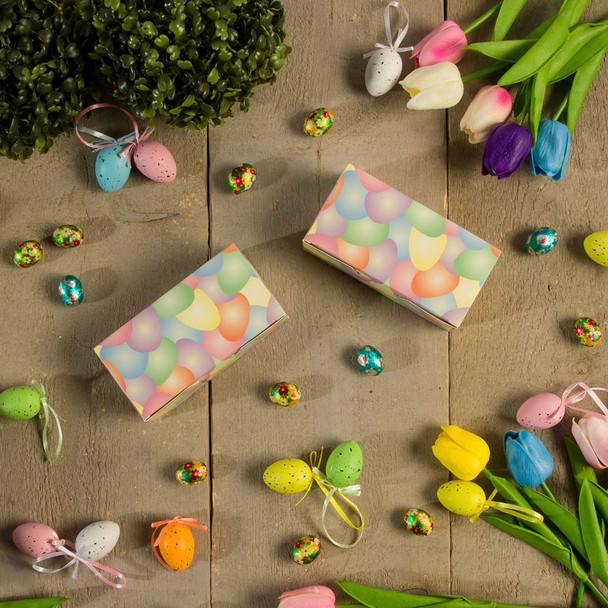 CLEARANCE - MADE IN USA - 50 Boxes 1/2 lb. Candy & Fudge Boxes - Easter Eggs  5-1/2" x 2-3/4" x 1-3/4"