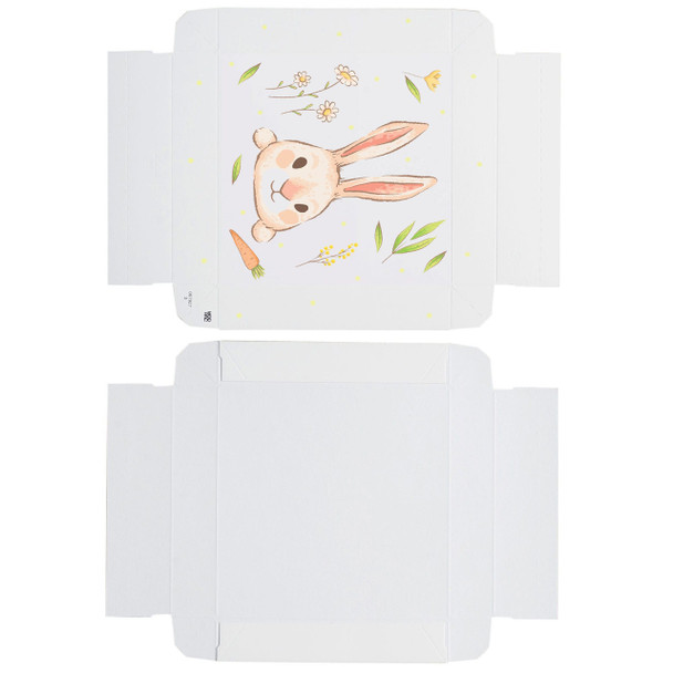 CLEARANCE - MADE IN USA -  50 Boxes - 8 oz. Candy Box Covers - Bunny - 5-3/4" x 5-3/4" x 1-1/8"